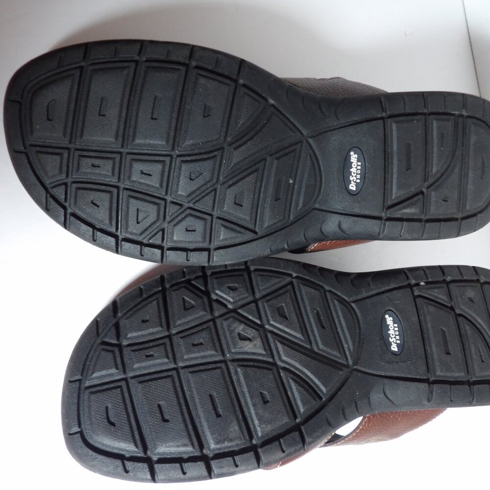 Mens Dr. Scholls Memory Foam Cool Fit Brown Leather Sandals 11 Slides - Picture 6 of 6